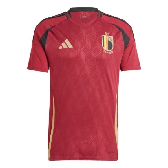 adidas Belgium 2024 Men's Home Jersey 2XL slim fit red gold black